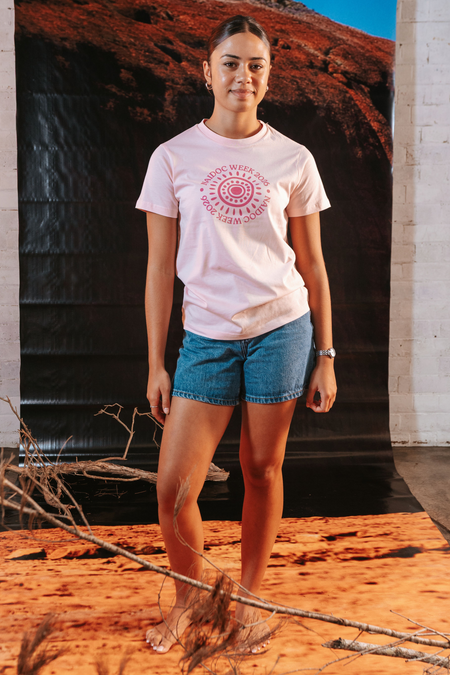 Circle Mono NAIDOC Week 2026 Pink Cotton Crew Neck Kids T-Shirt