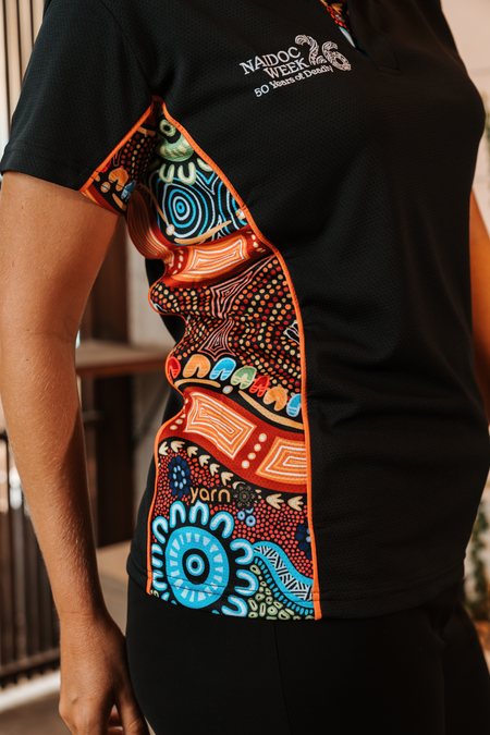 Gadi NAIDOC 2026 Bamboo (Simpson) Women's Fitted Polo Shirt