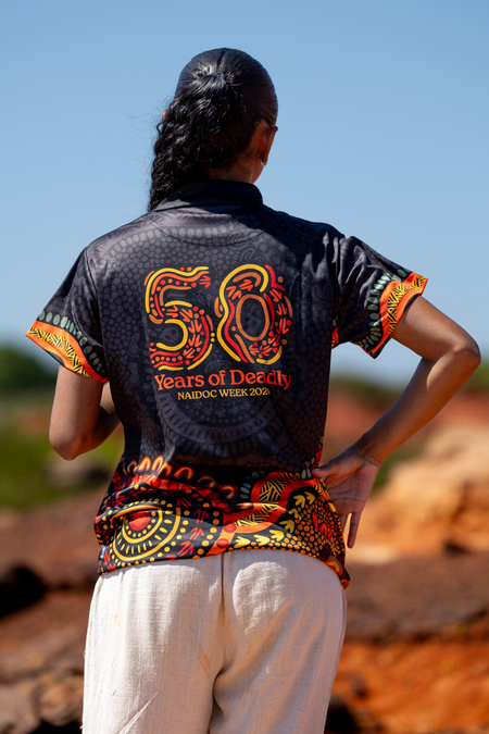 50 Years of Deadly NAIDOC 2026 Women's Fitted Polo Shirt
