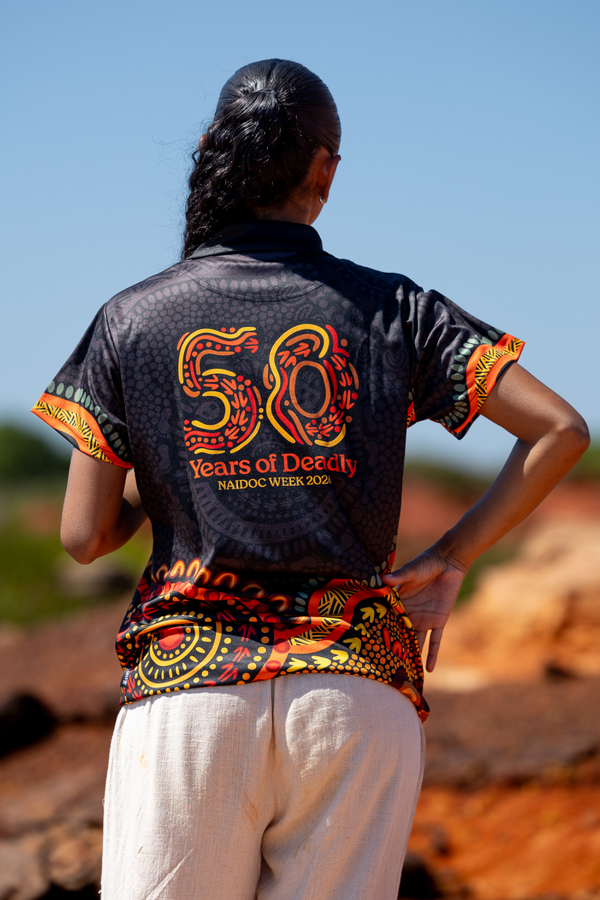 (Bulk) 50 Years of Deadly NAIDOC 2026 Women's Fitted Polo Shirt