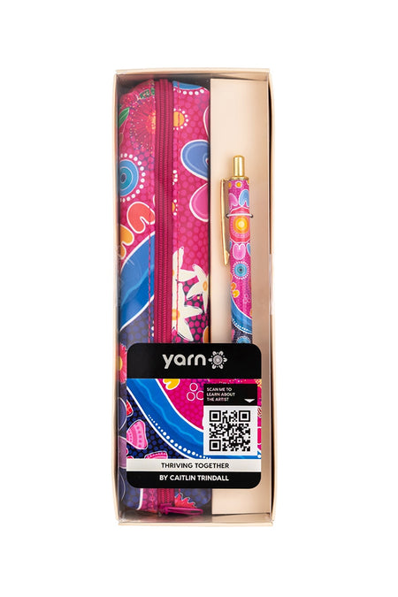 Thriving Together Small Rectangular Pencil Case with Pen