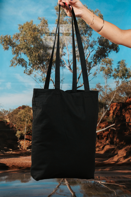 Resilience Lives On NAIDOC Week 2026 Tote Bag Black Long Handle Cotton Tote Bag
