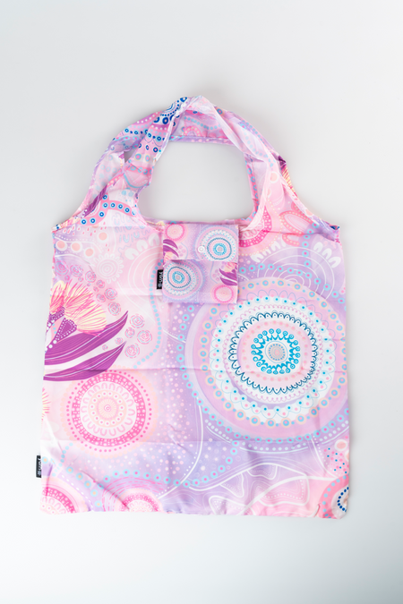 Paths That Brought Us Here NAIDOC 2026 rPET Reusable Fold-Up Shopping Bag