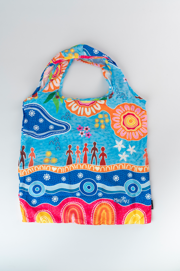 Built on Strong Shoulders NAIDOC 2026 rPET Reusable Fold-Up Shopping Bag