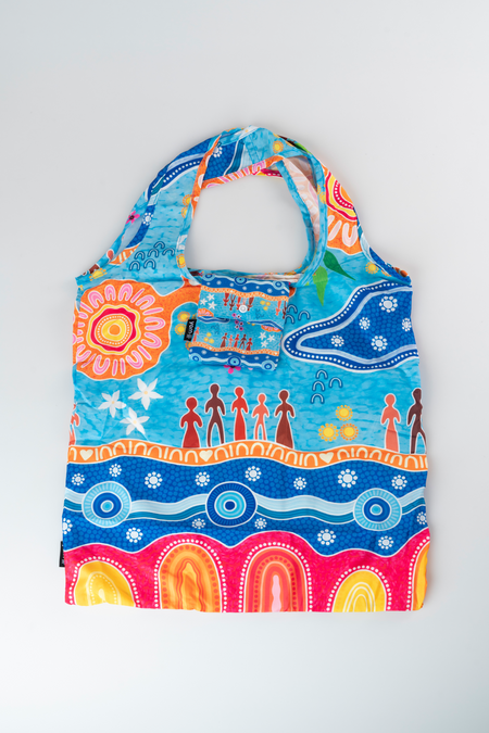 Built on Strong Shoulders NAIDOC 2026 rPET Reusable Fold-Up Shopping Bag