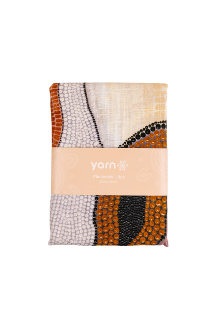 Nyarnakawum (Rivers) Linen Blend Placemat (4 Pack)