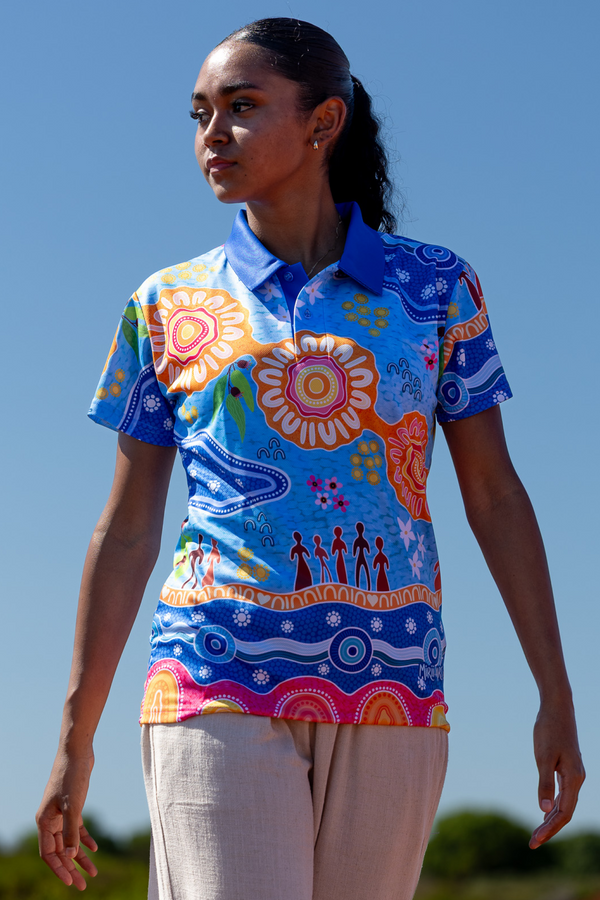 Built On Strong Shoulders NAIDOC 2026 Women's Fitted Polo Shirt
