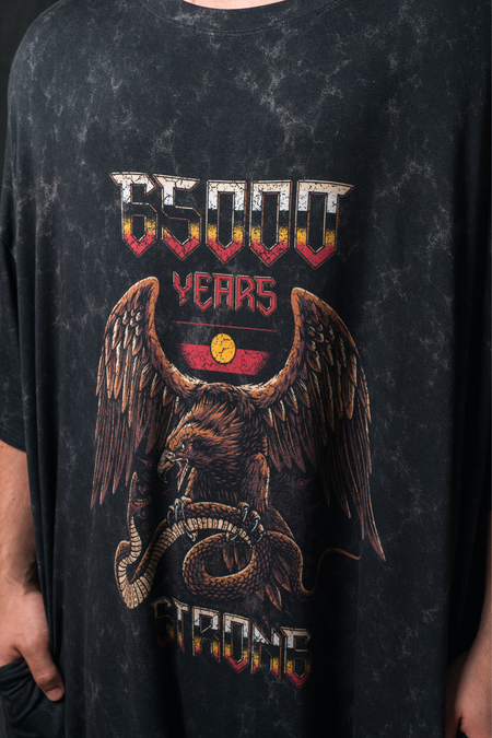 65,000 Years Strong Acid Wash Bamboo Oversized Sleep Tee