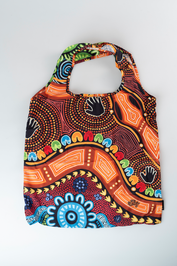 Gadi NAIDOC 2026 rPET Reusable Fold-Up Shopping Bag