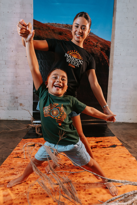 Core NAIDOC Week 2026 Black Cotton Crew Neck Kids T-Shirt