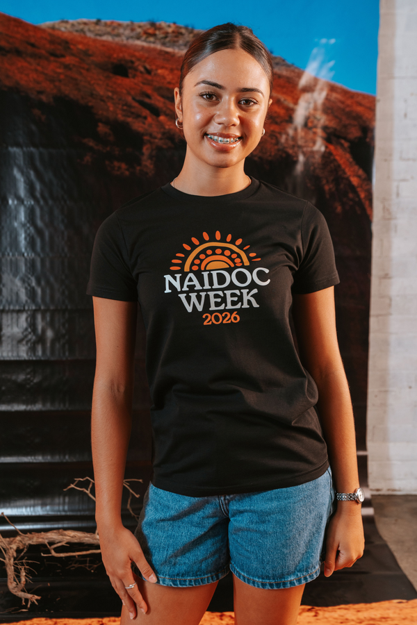 Core NAIDOC Week 2026 Black Cotton Crew Neck Kids T-Shirt