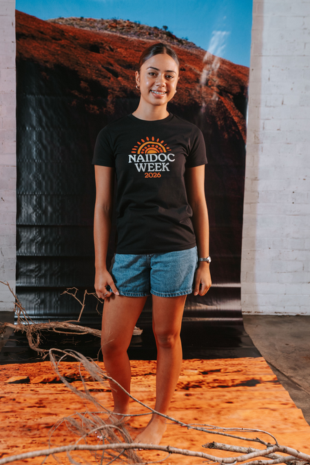 Core NAIDOC Week 2026 Black Cotton Crew Neck Kids T-Shirt