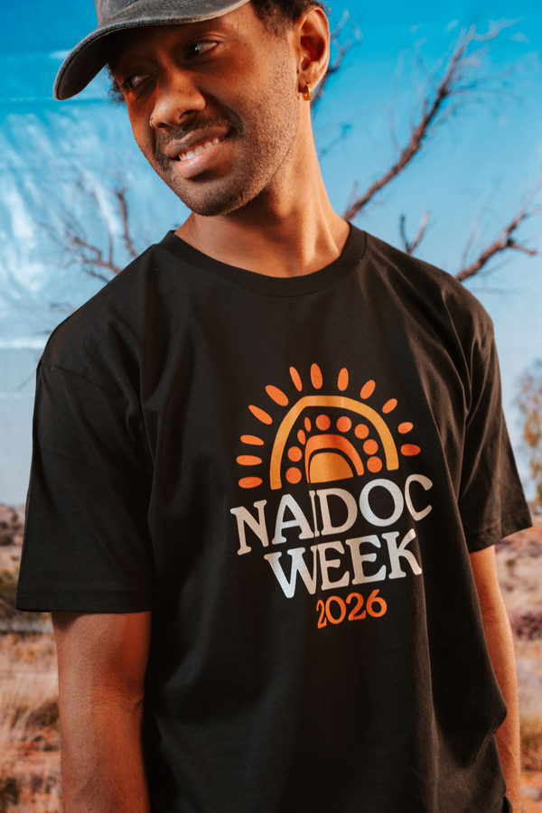 (Bulk) Core NAIDOC Week 2026 Black Cotton Everyday Unisex T-Shirt