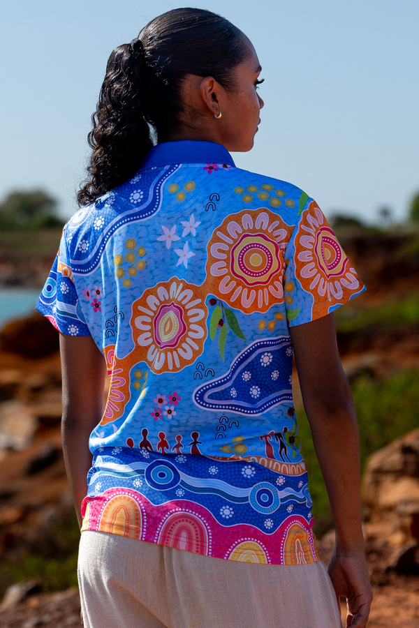 Built On Strong Shoulders NAIDOC 2026 Women's Fitted Polo Shirt