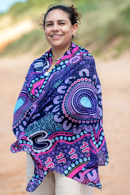 Muru To Our Biriwal (Pathway To Our Future) Rectangle Chiffon Scarf