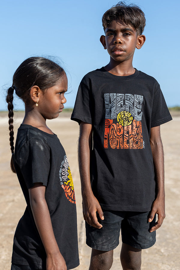 Was, Is, Will Be Black Cotton Crew Neck Kids T-Shirt