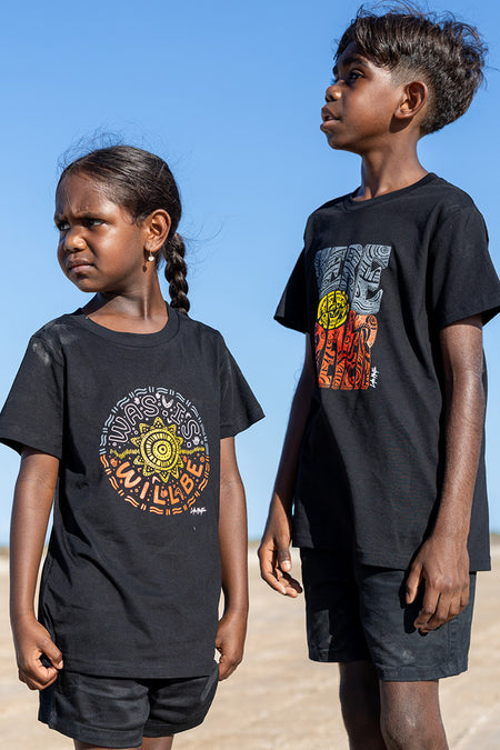 Was, Is, Will Be Black Cotton Crew Neck Kids T-Shirt