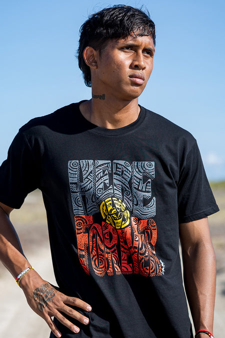 Here Always Forever Black Cotton Crew Neck Unisex T-Shirt