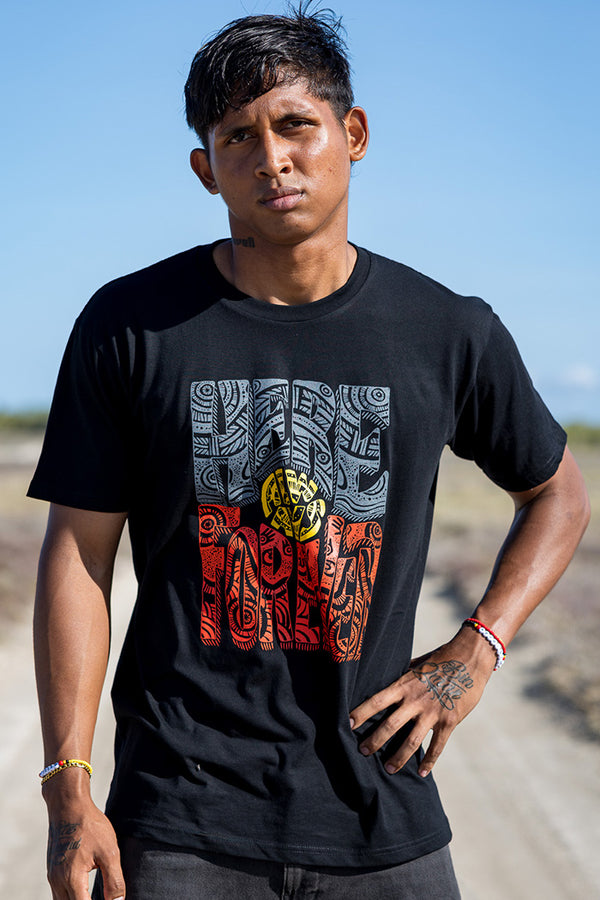 Here Always Forever Black Cotton Crew Neck Unisex T-Shirt