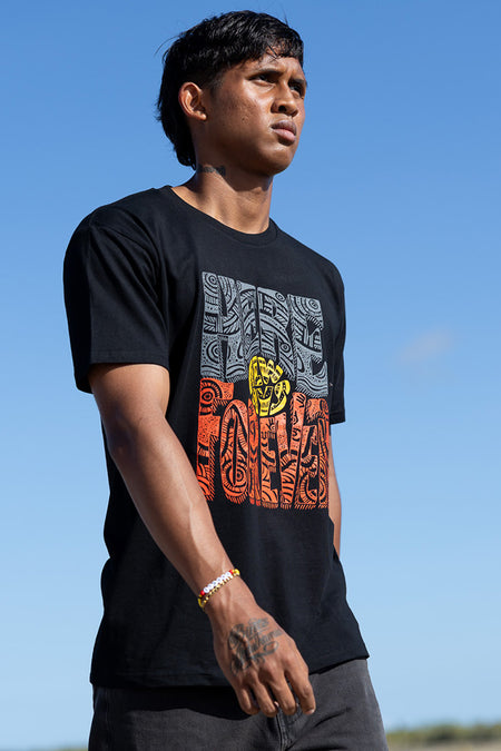 Here Always Forever Black Cotton Crew Neck Unisex T-Shirt