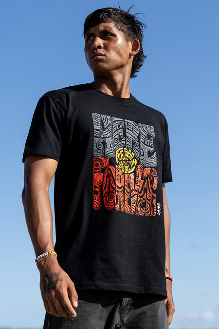 Here Always Forever Black Cotton Crew Neck Unisex T-Shirt