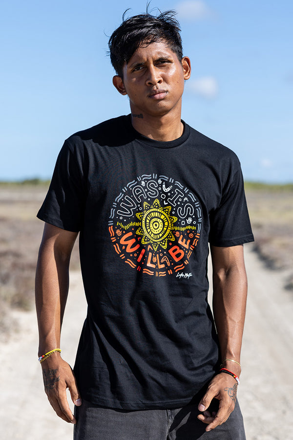 Was, Is, Will Be Black Cotton Crew Neck Unisex T-Shirt