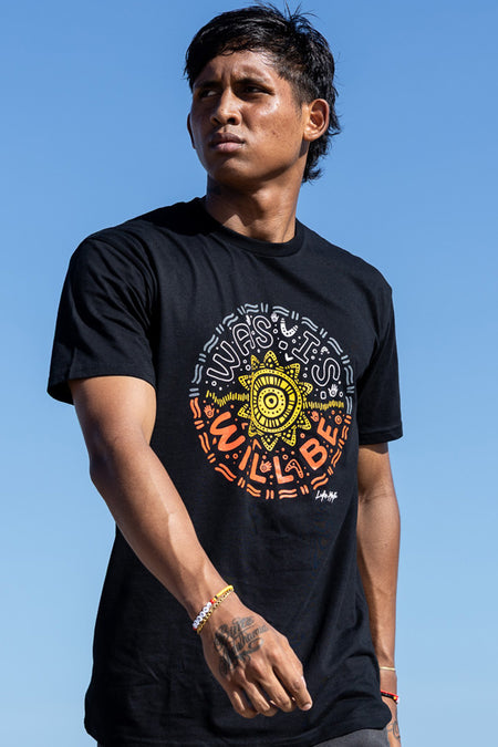 Was, Is, Will Be Black Cotton Crew Neck Unisex T-Shirt