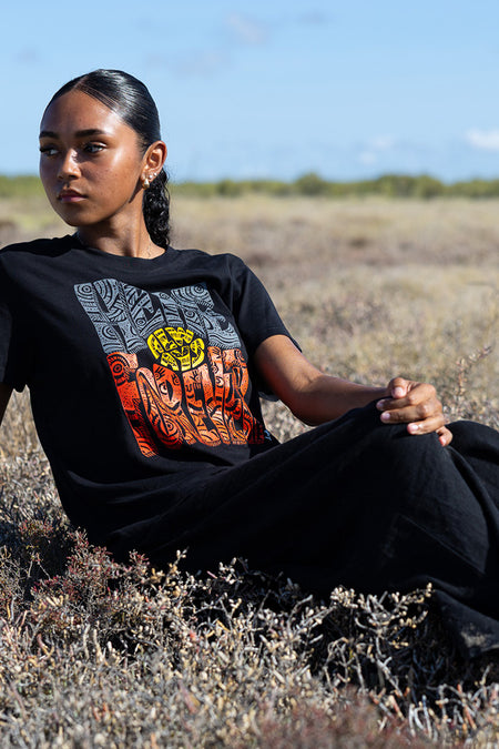 Here Always Forever Black Cotton Crew Neck Women's T-Shirt