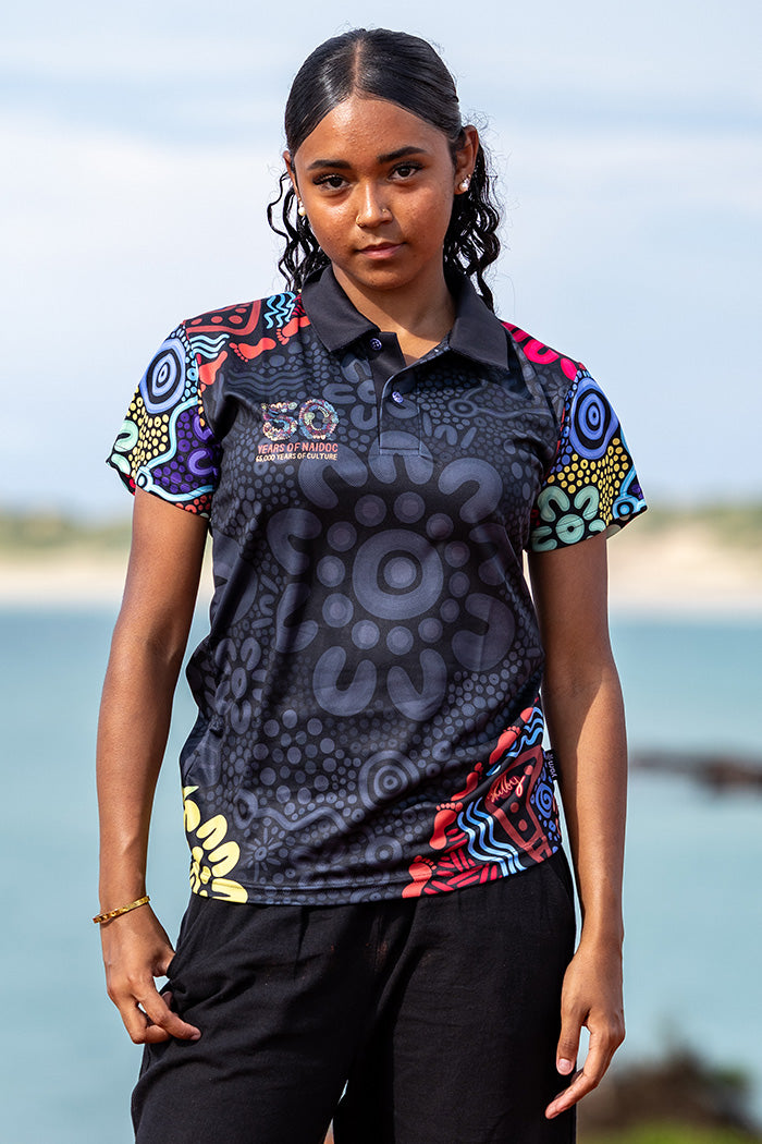 50 Years Of NAIDOC 2025 Women's Fitted Polo Shirt