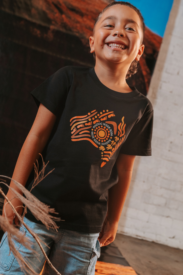 (Bulk) Australia NAIDOC Week 2026 Black Cotton Premium Kids T-Shirt
