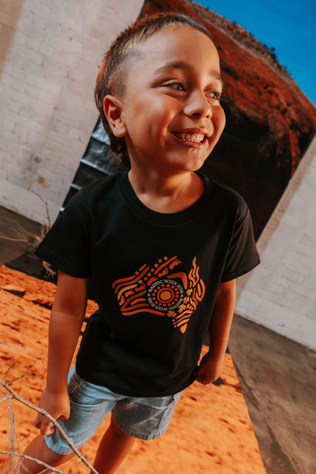 (Bulk) Australia NAIDOC Week 2026 Black Cotton Premium Kids T-Shirt