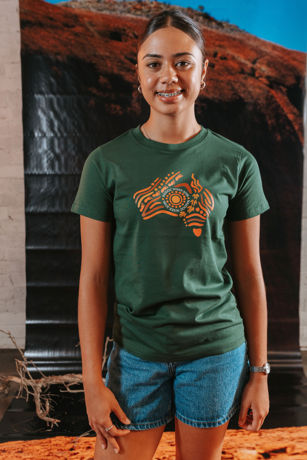 Australia NAIDOC Week 2026 Forest Green Cotton Crew Neck Kids T-Shirt