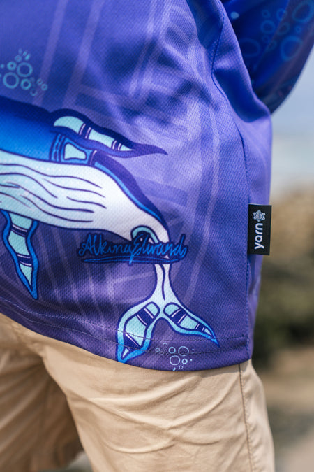 Whale Dreaming UPF50+ Kids Long Sleeve Polo Shirt