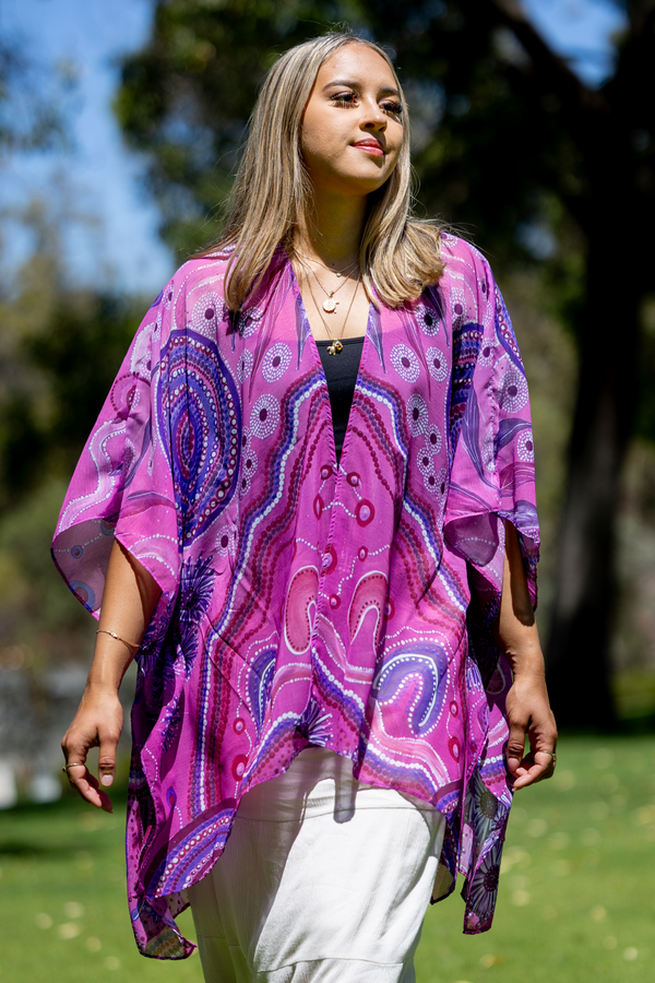 Pink Spring Chiffon Shawl