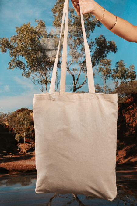Hands That Have Carried Us NAIDOC Week 2026 Tote Bag Khaki Long Handle Cotton Tote Bag