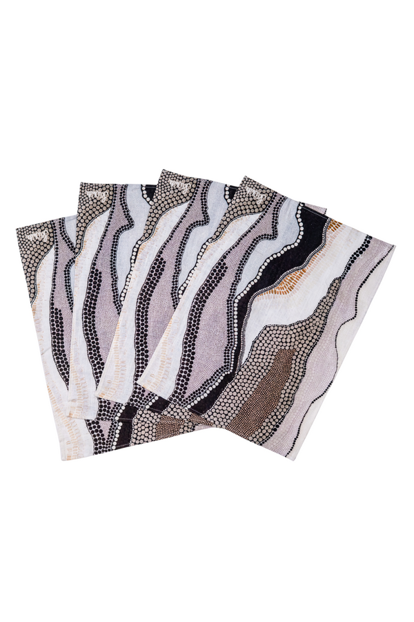 Warlangen (First Rain Storm) Linen Blend Placemat (4 Pack)