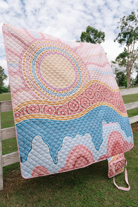 Sunset Healing XL Sand Free Premium Quilted Picnic Rug (200cm x 200cm)