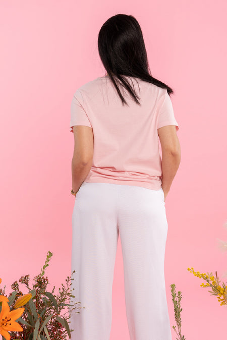 Pink Boobie Power Pink Cotton Crew Neck Women's T-Shirt