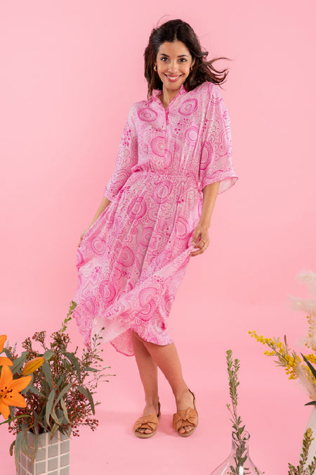 Sacred Women's Way 100% Rayon Shirt Dress