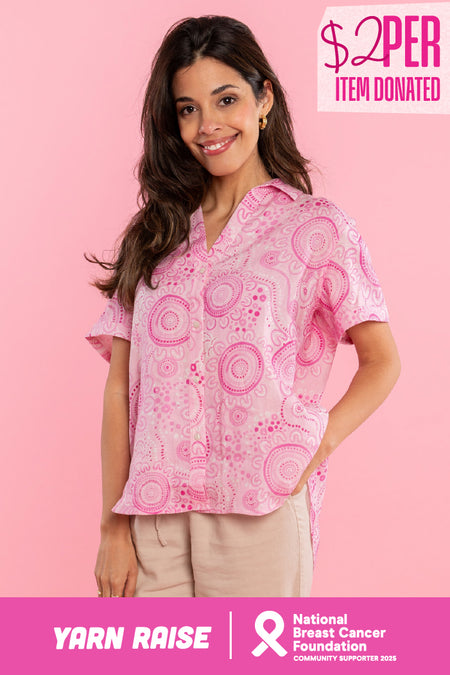 Sacred Women's Way 100% Linen Short Sleeve Relaxed Women’s Shirt