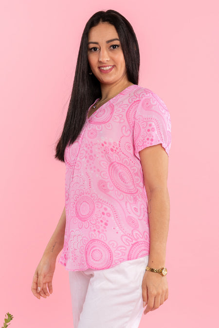 Sacred Women's Way V Neck Women's Short Sleeve Blouse