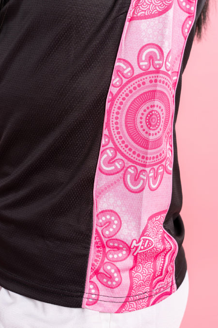 Sacred Women's Way Black Bamboo (Simpson) Women's Fitted Polo Shirt