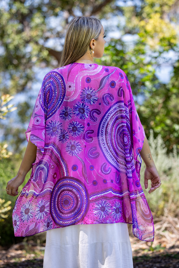 Pink Spring Chiffon Shawl