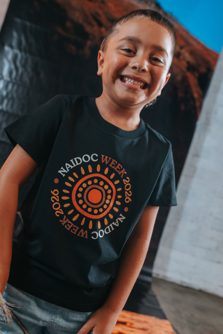 Circle NAIDOC Week 2026 Black Cotton Premium Kids T-Shirt