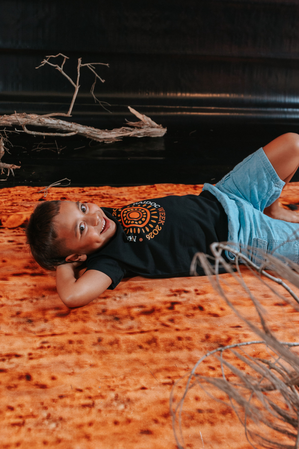 Circle NAIDOC Week 2026 Black Cotton Crew Neck Kids T-Shirt