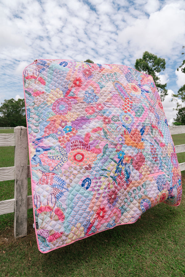 Flowers Along The River XL Sand Free Premium Quilted Picnic Blanket (200cm x 200cm)