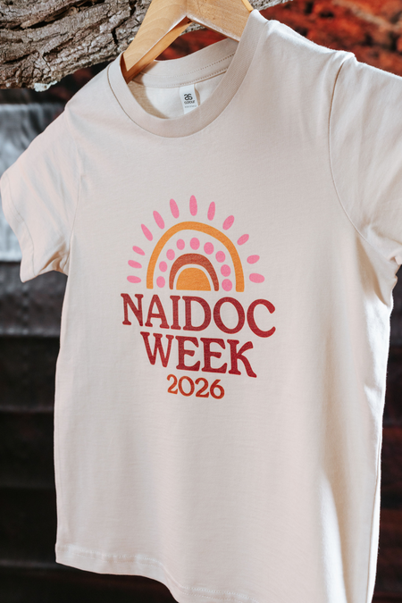 (Bulk) Core NAIDOC Week 2026 Bone Cotton Premium Kids T-Shirt