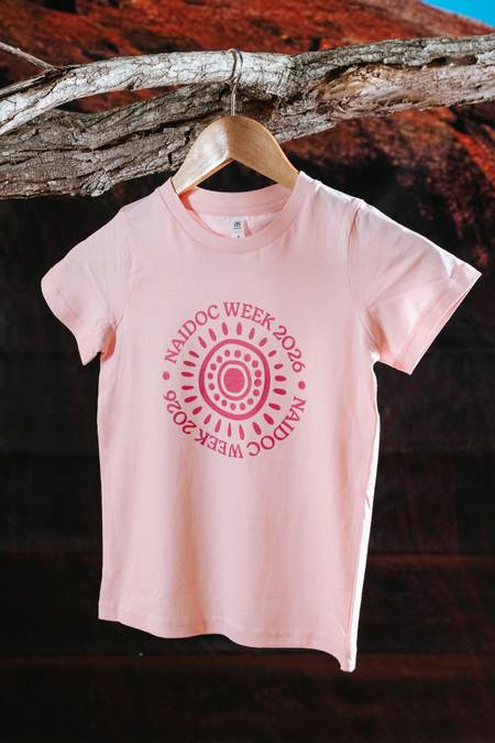 (Bulk) Circle Mono NAIDOC 2026 Pink Cotton Premium Kids T-Shirt