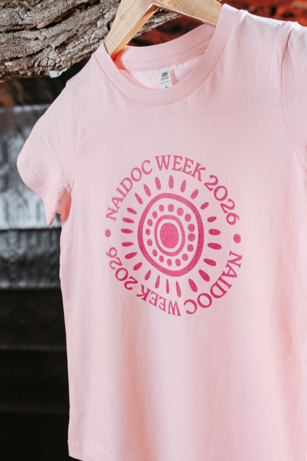 (Bulk) Circle Mono NAIDOC 2026 Pink Cotton Premium Kids T-Shirt