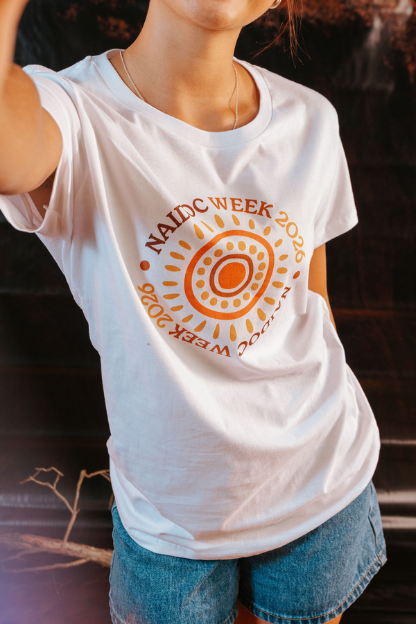 Circle NAIDOC Week 2026 White Cotton Crew Neck Women's T-Shirt